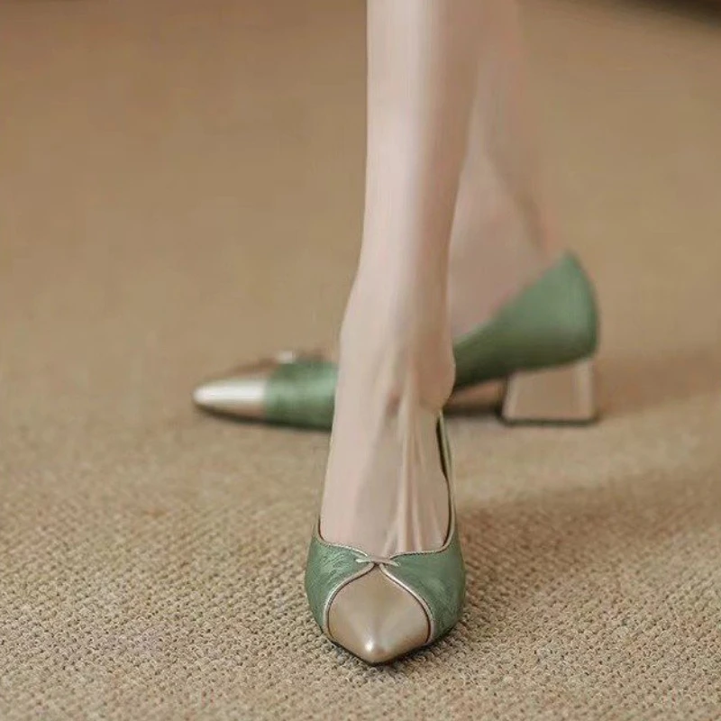 Туфли-лодочки женские на высоком каблуке роскошный модный дизайн Офисная