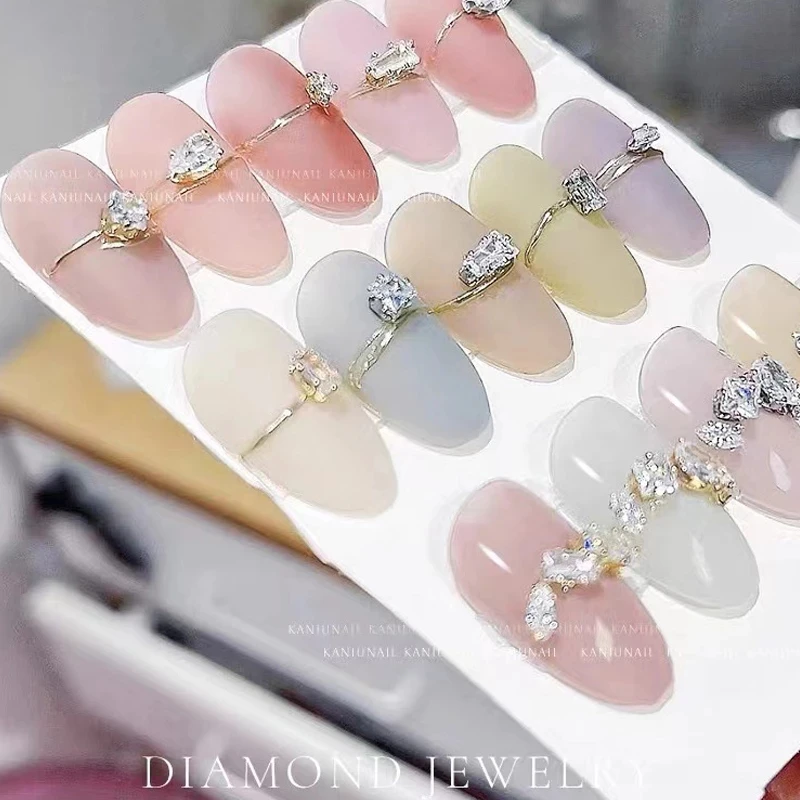 2022 дизайн ногтей коготь бриллиант серебро/золото Капля воды конский глаз Циркон