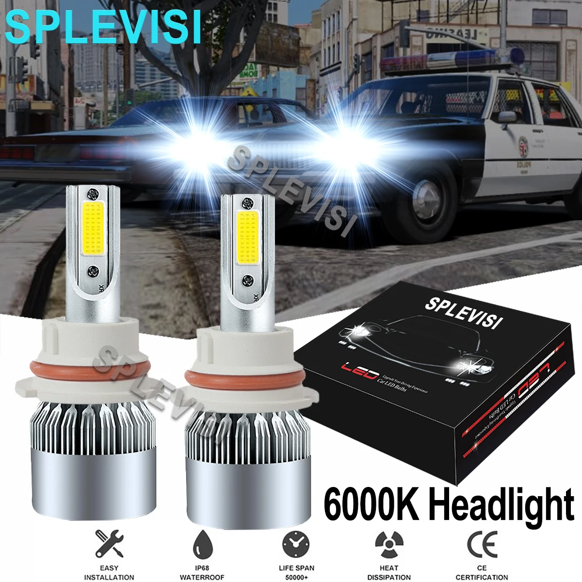 

2PCS LED Headlights High Low Beam Replace Bulbs For Chevy Cavalier 1991-1994 Chevy Impala 1994 1995 1996 Chevy Caprice 1991-1996