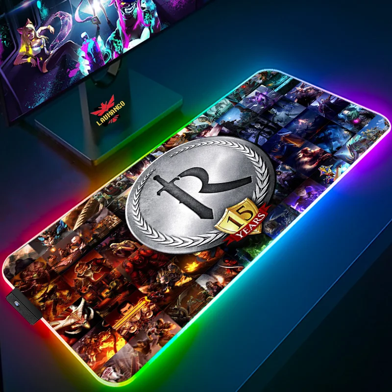 

Коврик для мыши с RGB-подсветкой, резиновый коврик для клавиатуры, для настольного ПК, игрового кабинета, Мультяшные аксессуары для игр Runescape