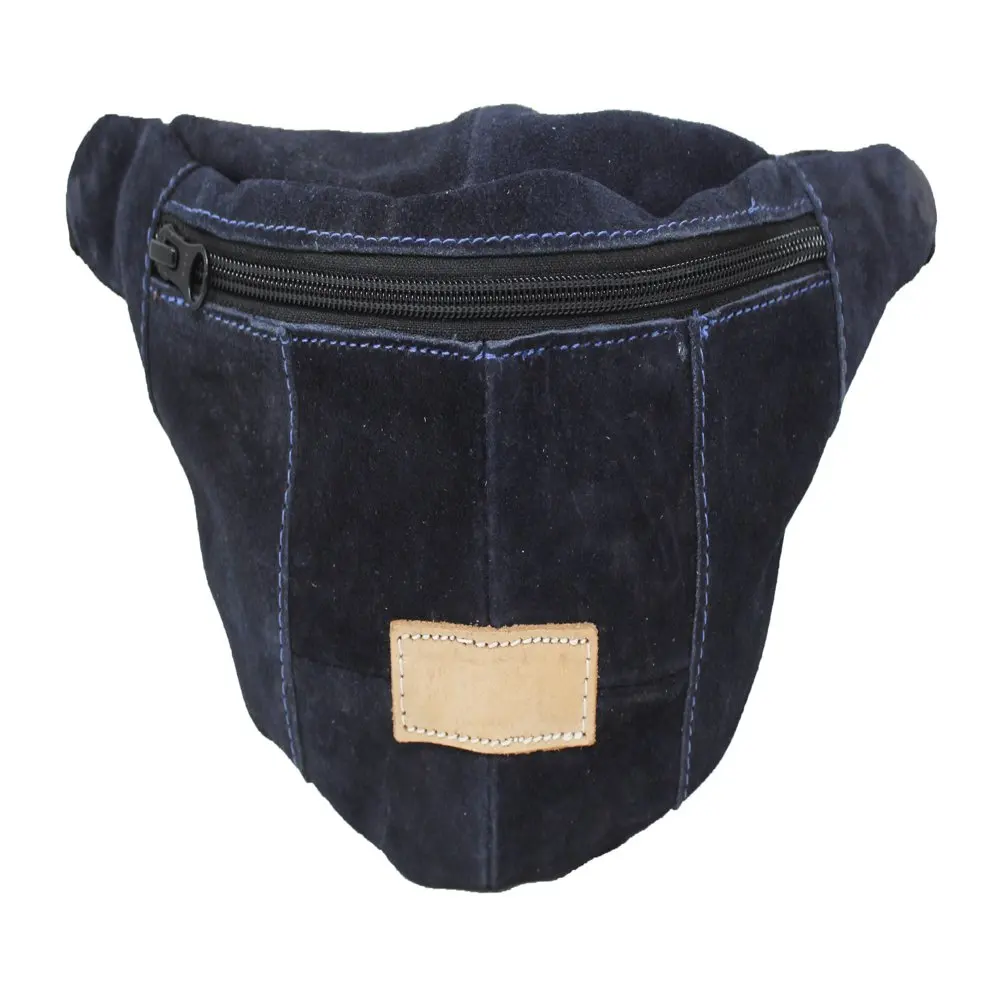 Faux Suede Leather Waist Belt Bag Travel Pouch Fanny Pack Grey 18AA03GY