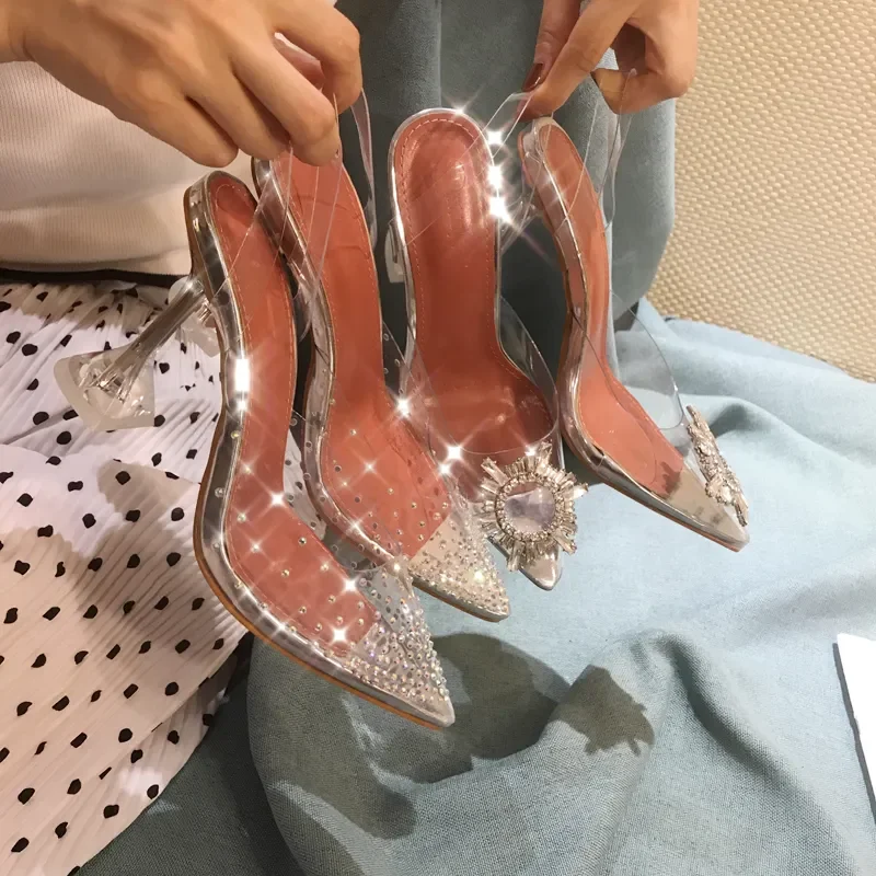 

PVC Transparent Women's High-heeled Crystal Pointed Toe High-heeled Shoes Women's Plexiglass Shoe Heel High Heel High Heels