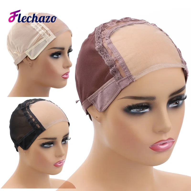 4x4 U Part Lace Wig Caps For Making Wigs S M L Size Ventilated Weaving Caps Mesh Dome Cap Adjustable Lace Front Wig Caps