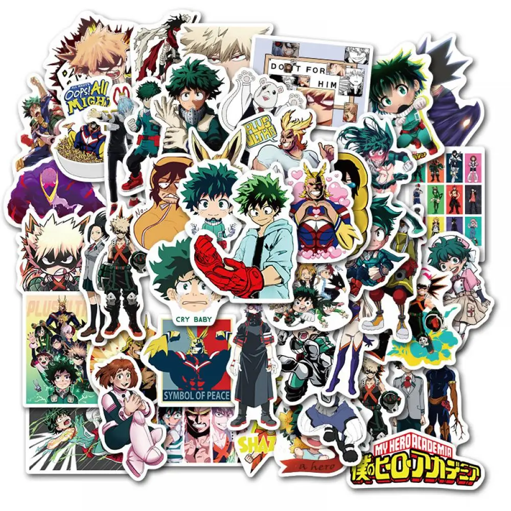 

10/30/50/pcs Anime My Hero Academia Figure Stickers Waterproof Graffiti Kids Toy Skateboard Phone Laptop Luggage Sticker Decals