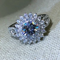simple luxury womens wedding rings platinum zircon ring fashion temperament milan girl high grade diamond ring for women