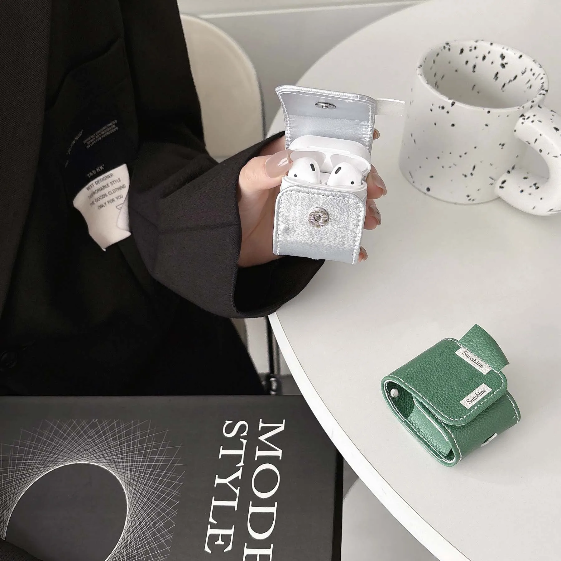 Кожаный чехол для наушников apple airpods 3 pro 2nd 2 1