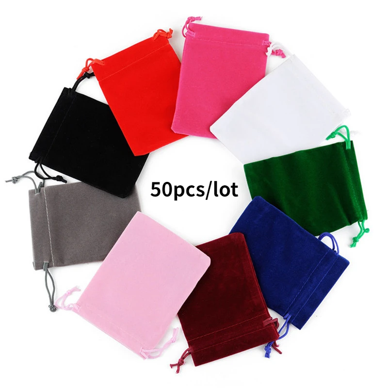 Drawstring Velvet Sachet 5x7/7x9/8x10/9x12cm Pouches Small Size Jewelry Gift Display Packing Bags Soft Fabric Flannelette Bag