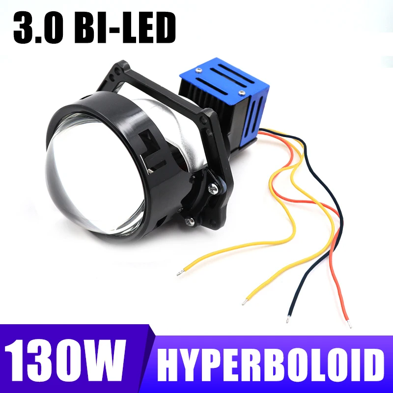 

1x Bi-LED 6000K Hyperboloid Projector Lens Hi/Lo Beam LED Lamp H8 Bulb 9006 H4 H7 For Headlight Car-styling Retrofit Lens