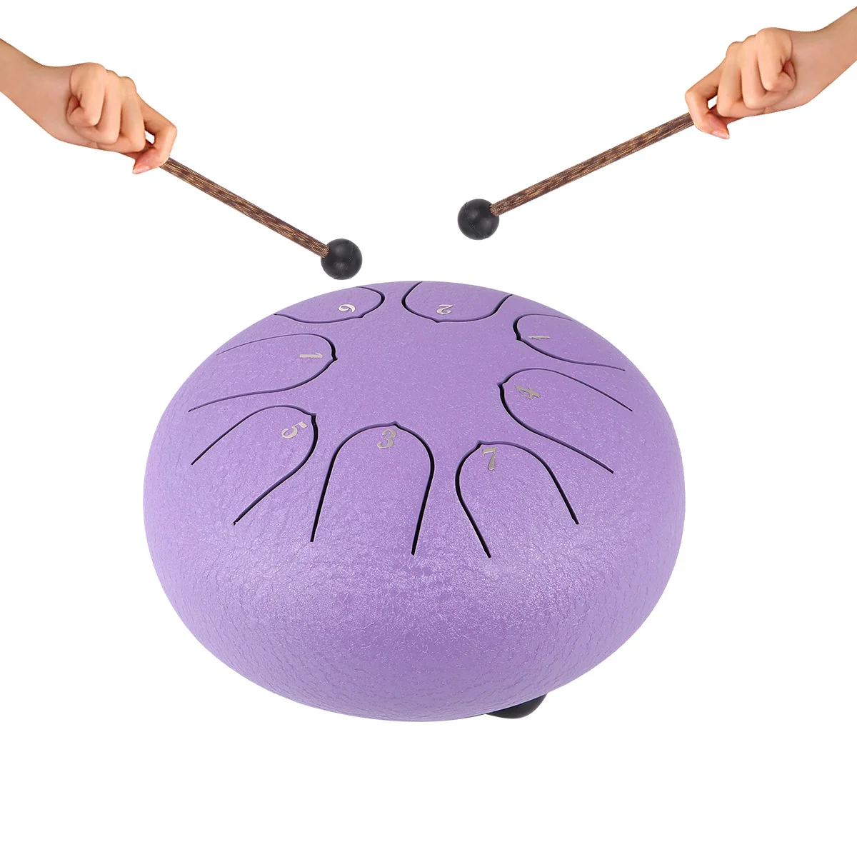 

1Pc Lotus Drum Steel Tongue Drum Hluru Drum Percussion Musical Instrument with Accessories (Violet)