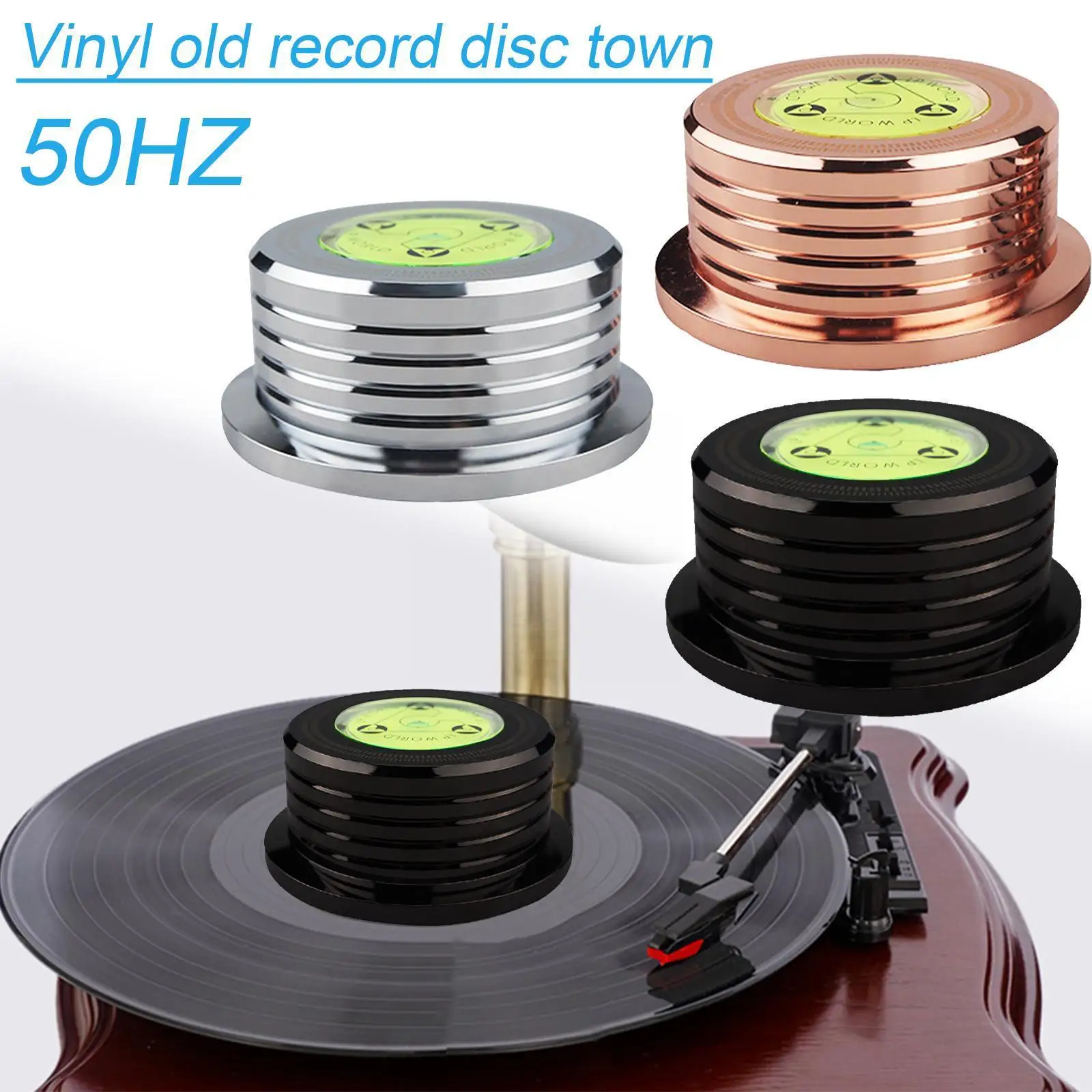 2022 New Universal 60Hz LP Vinyl Record Disc Turntable Aluminum Weight Stabilizer Clamp I0N3