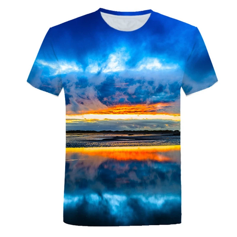 

3D printed men's T-shirt trend short sleeve top 2022 NEW