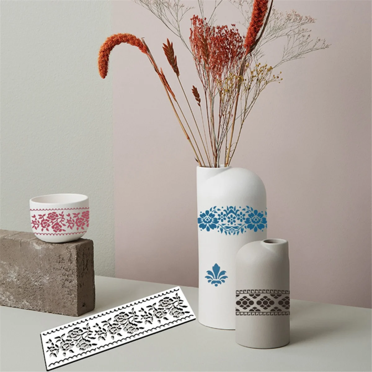 12 шт. трафареты с цветами Мандала многоразовые разрезанные фотообои для