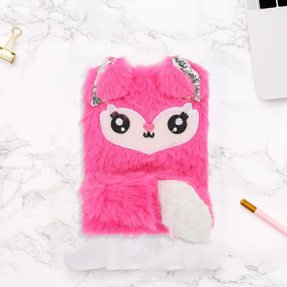 

2pcs Girls Fluffy Adorable Note Taking Diary Plush Cover Writing Book Girls Birthday Gift
