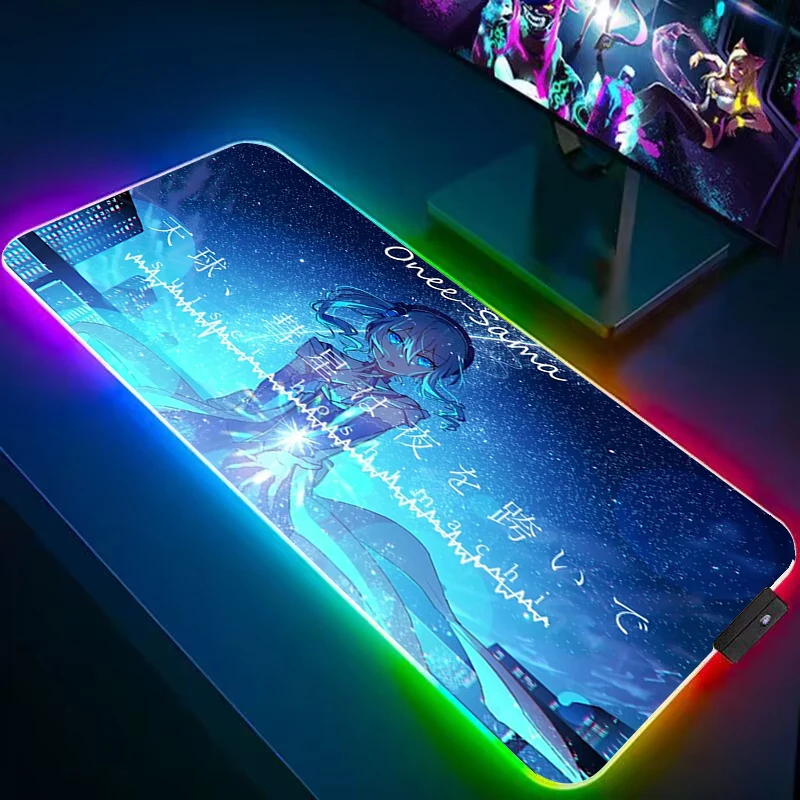 

Mousepad Rgb Hoshimachi Suisei Mechanical Gamer Keyboard Gaming Setup Computer Accessories Desk Mat Office Accessory Mouse Pad