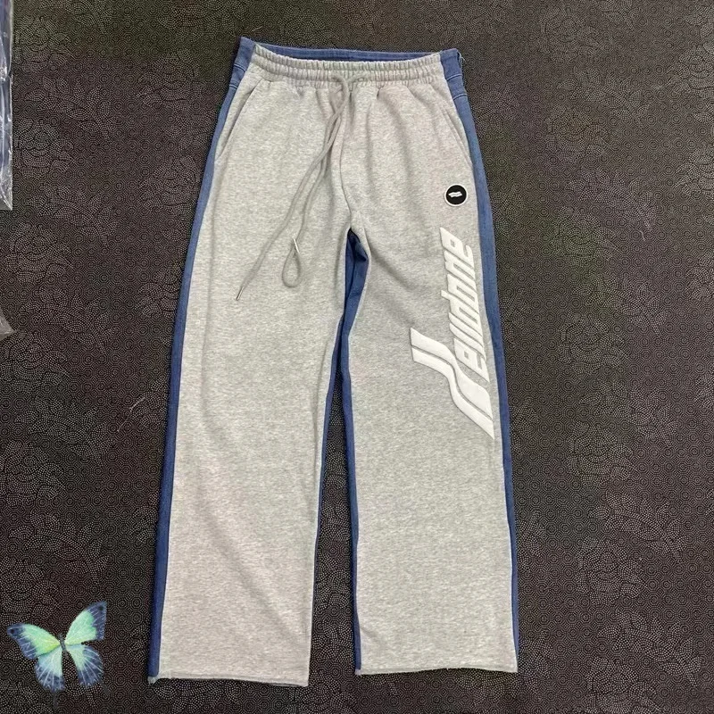 

Oversize Loose Leg Welldone Stitching Foam Stencil Personality Wide Leg Trousers We11done Straight Jeans Women Men