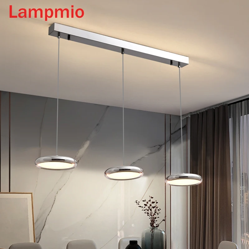 

Lampmio Italian Design Triple Pendant Light For Dining Room Modern Round Lampshades Aluminum Hanglamp Bar Rstaurant LED Lighting