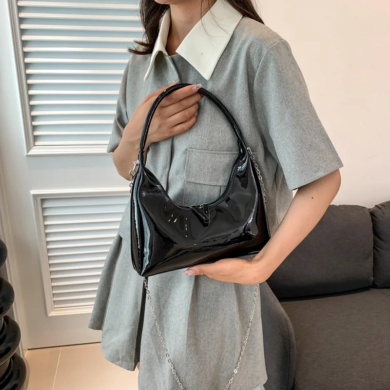 

New Candy Colored Lacquer Leather Armpit Bags for Women High Quality Shoulder Bag Cute Purses and Handbag Designer Crossbody Bag