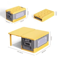 outdoor foldable camping organizer plastic folding table box for storage