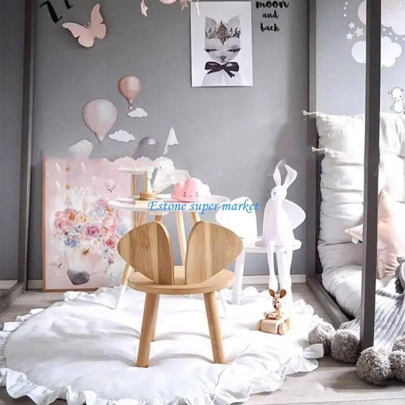 Фото 090B детский игровой коврик, кружевной однотонный коврик для ползания, напольный коврик для детской комнаты, круглый игровой №3