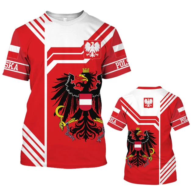 

Poland Flag Print Tshirt For Kids Fashion O-Neck Short Sleeve Tops Polish Shirts Summer Trend Oversized Tee Boy Girls Clothes