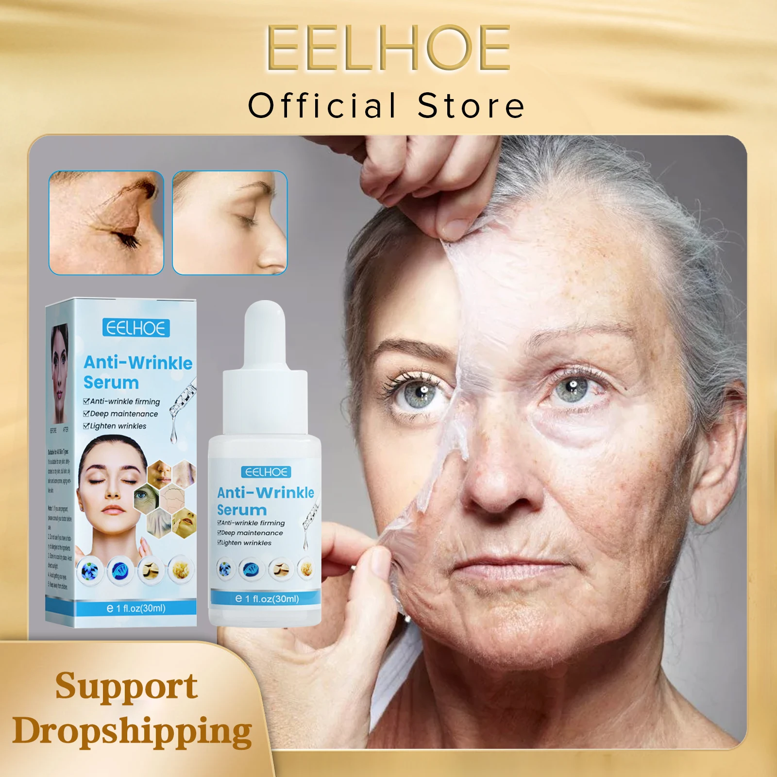 

EELHOE Wrinkle Remover Face Serum Hyaluronic Acid Skin Firming Anti Aging Whitening Lifting Anti-Wrinkle Essence Free Shipping