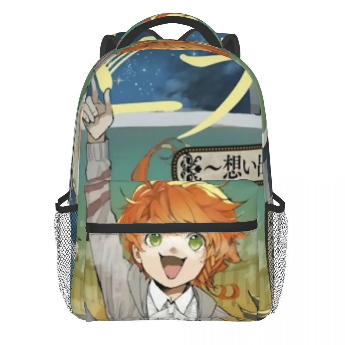 Funny Japanese Anime Backpack Female The Promised Neverland Big Backpacks Polyester Fun School Bags Cycling Design Rucksack