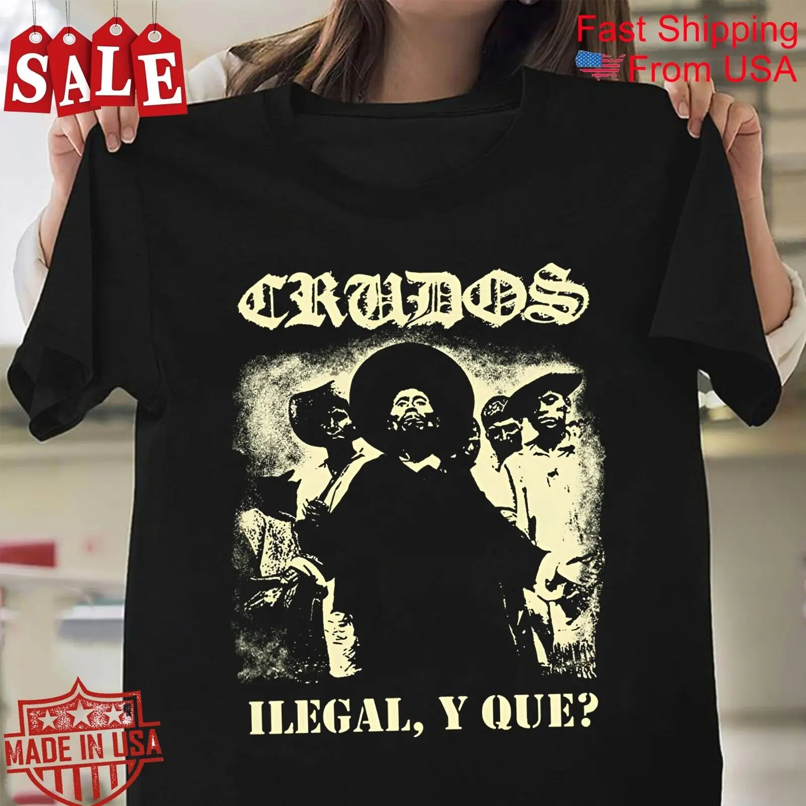 Новая футболка LOS CRUDOS ILEGAL Y QUE для фанатов S 5XL 1LU1186