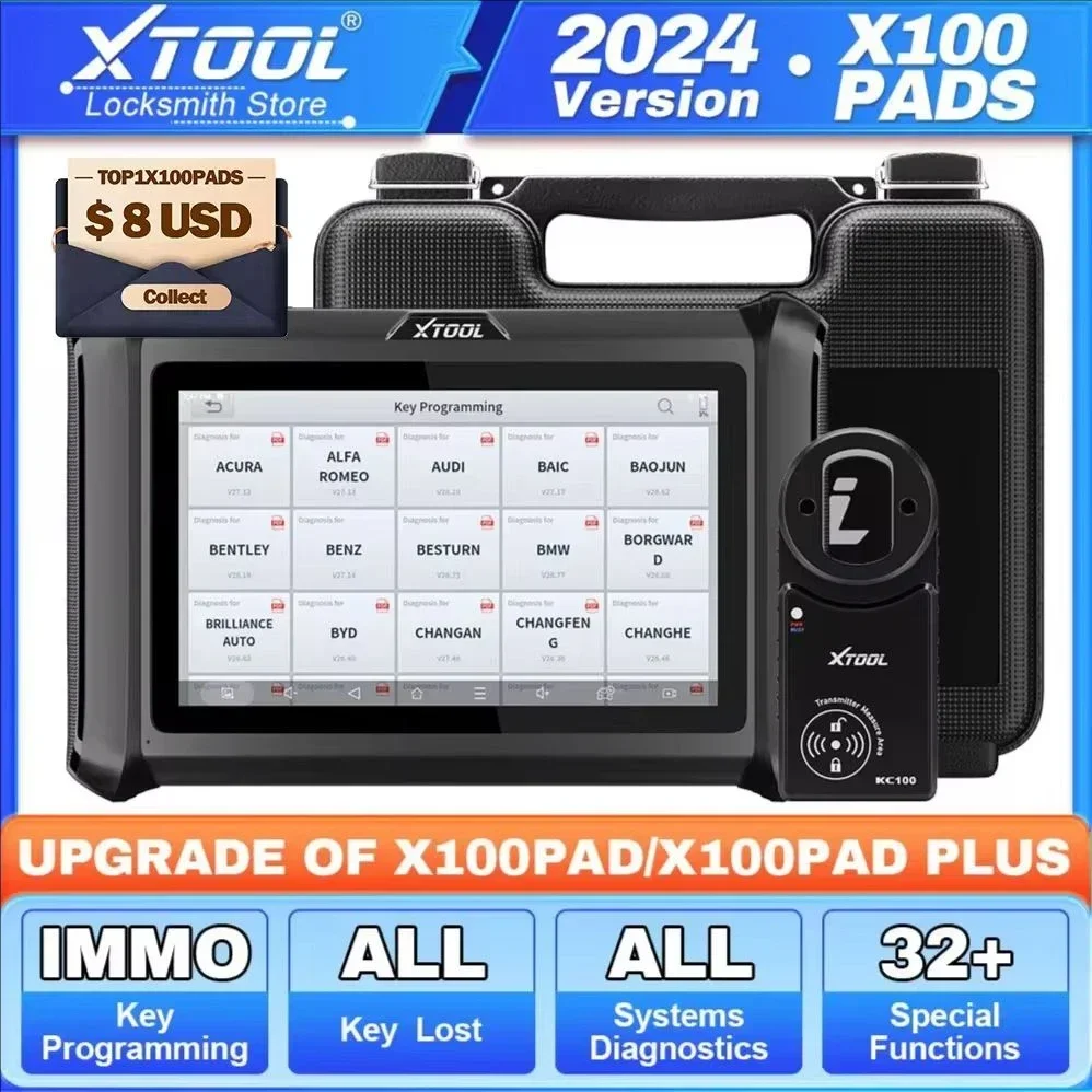 XTOOL X100 PADS IMMO Инструменты для программирования ключей All Key Lost OBD2 Все системы