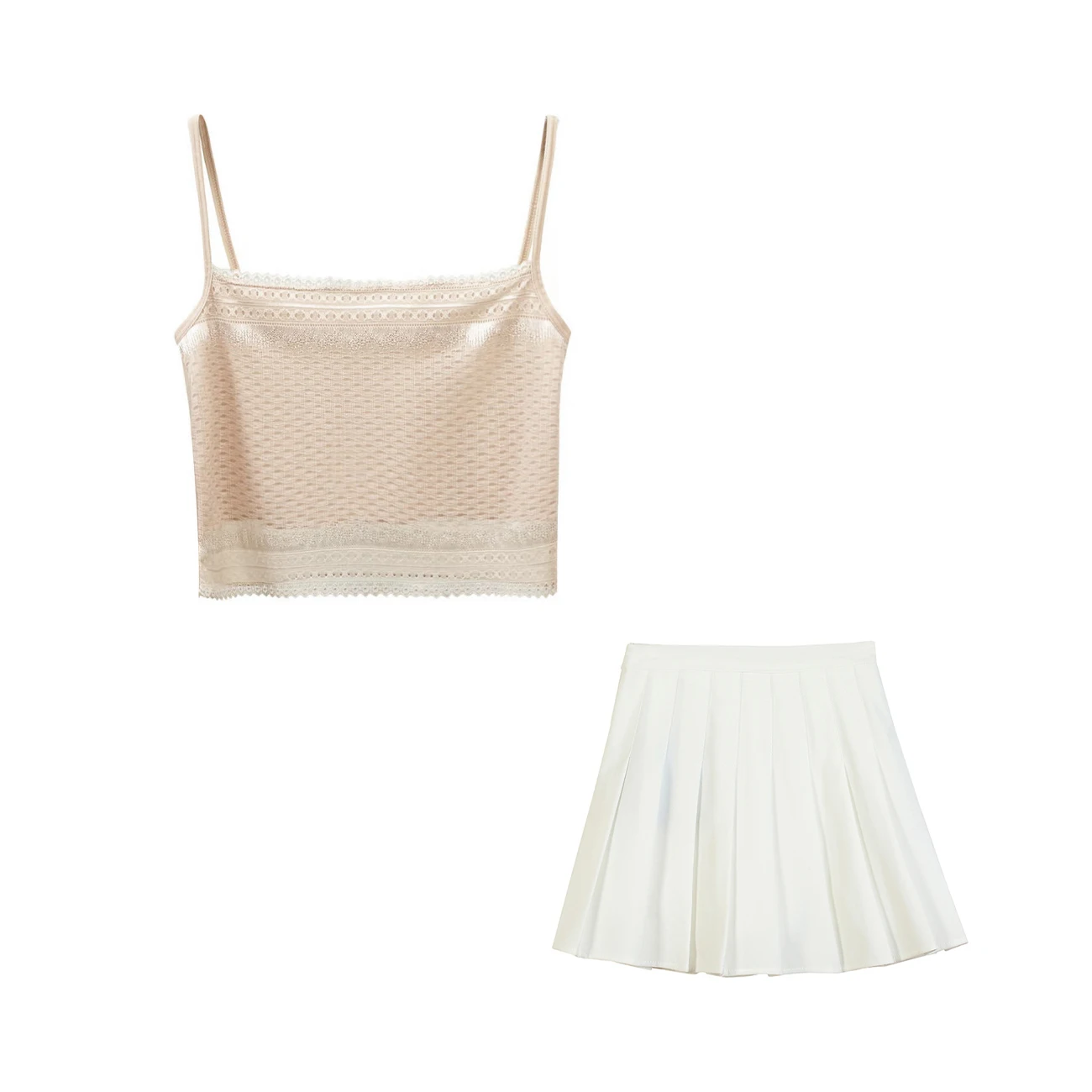

NIGO Weave Strap Tank Top Color Matching Short Skirt #nigo57252