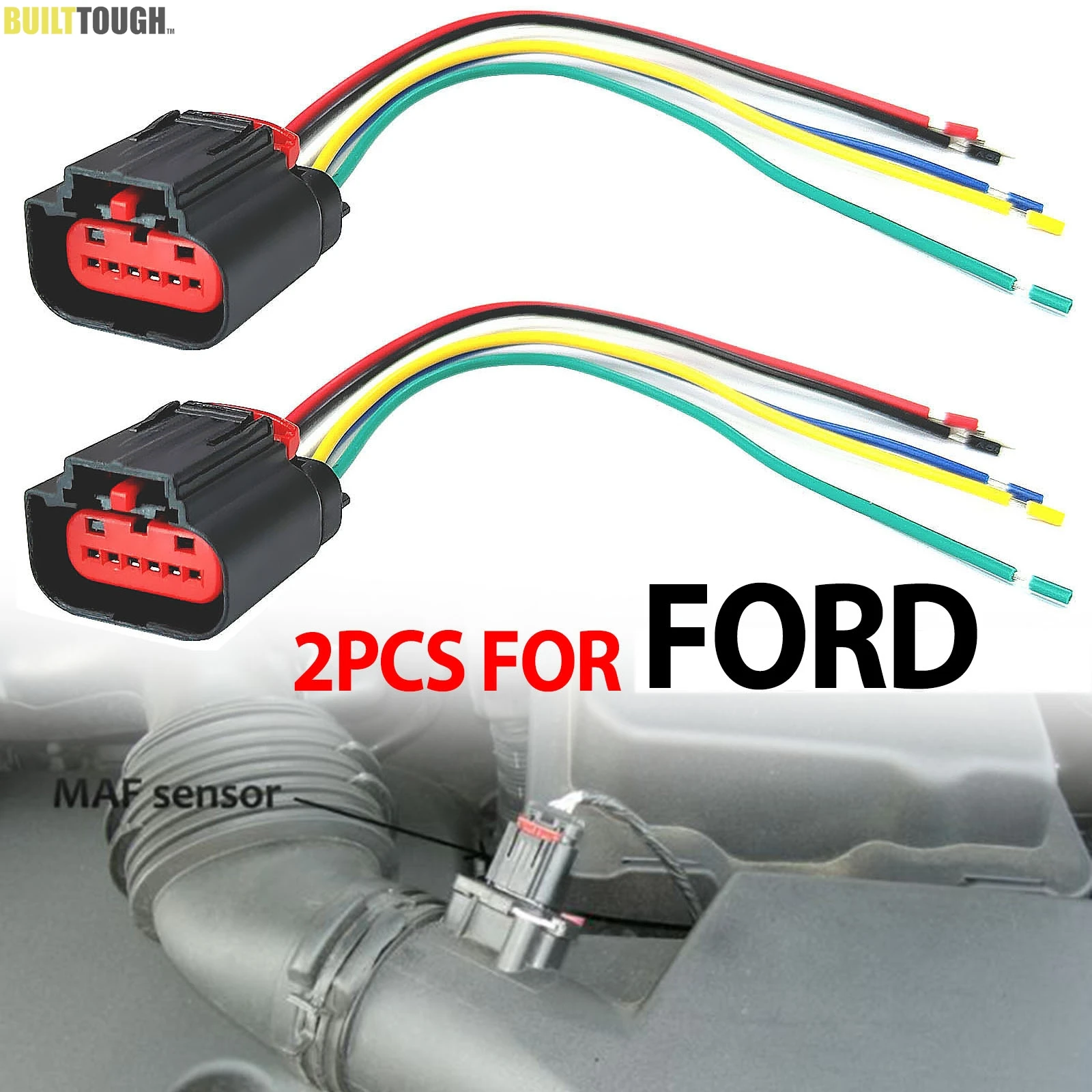 Фото 2x для Ford C-Max Focus Galaxy Kuga Mondeo S-Max Tourneo Transit Connect MAF датчик массового расхода воздуха 6PIN разъем вилка ткацкий станок №1
