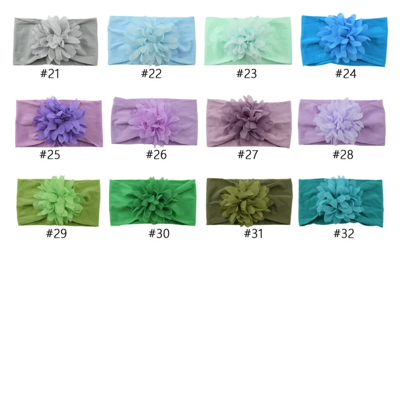 Аксессуары для волос с цветами новорожденных нейлоновый головной убор мягкий