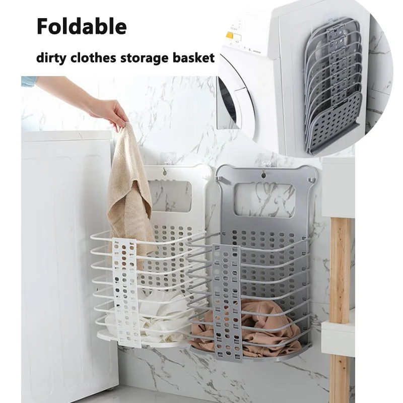 

Laundry Hanging Basket Folding Dirty Clothes Storage Box Organizer Portable Space with Handle Home Clothes Towel and Toy Storage