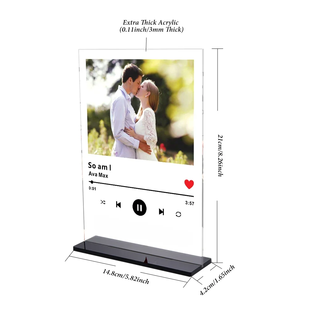 Персонализированная акриловая музыкальная доска с подставкой для фото кода