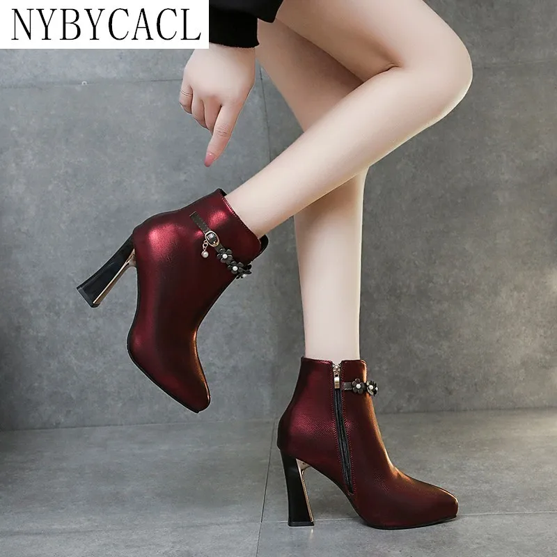 Fashion Women's Shoes Autumn New High-heeled Shoes 2022 Short Tube Pointed Toes Women's Bare Boots Casual Versatile Party Shoes