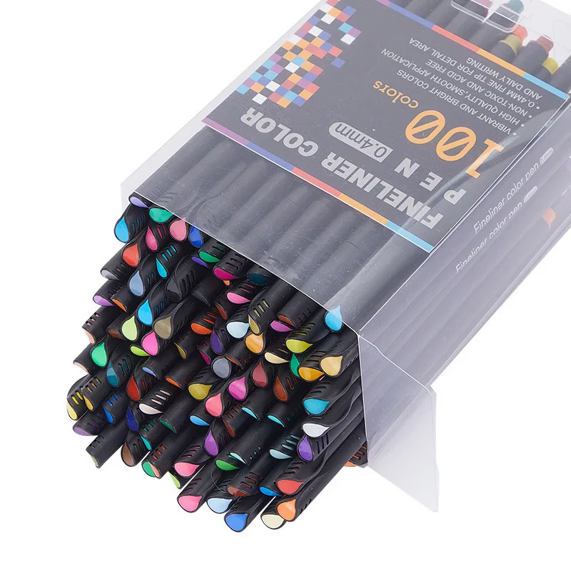 

100 Colors Fineliners Liner Pen Set Sketch Marker 0.4mm Fine Point Water-based Drawing Markers for Artist School Art Supplies