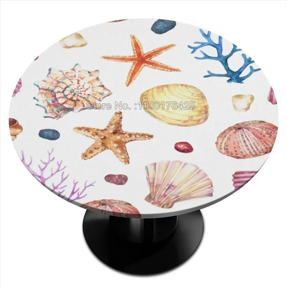 Океанский Коралл Оболочка круглая скатерть для стола водонепроницаемая с