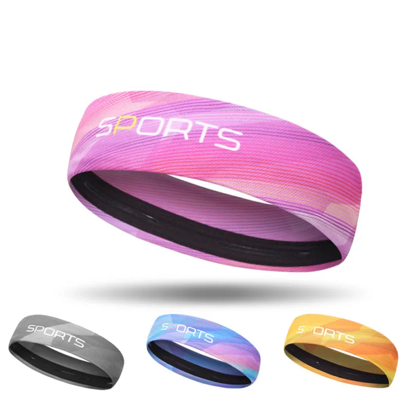 

Quick Dry Men Sweatband Women Yoga Headband Anti-slip Running Hair Bands Cycling Tennis Ice Silk Sweat Band Sports Safety