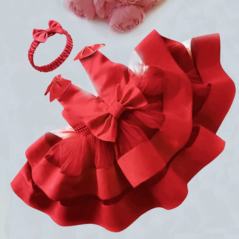 

Infant Baby Girl Dress Toddlers Christening First 1st Birthday Dress Party Newborn Baptism Ball Gown Dresses for Baby Vestidos