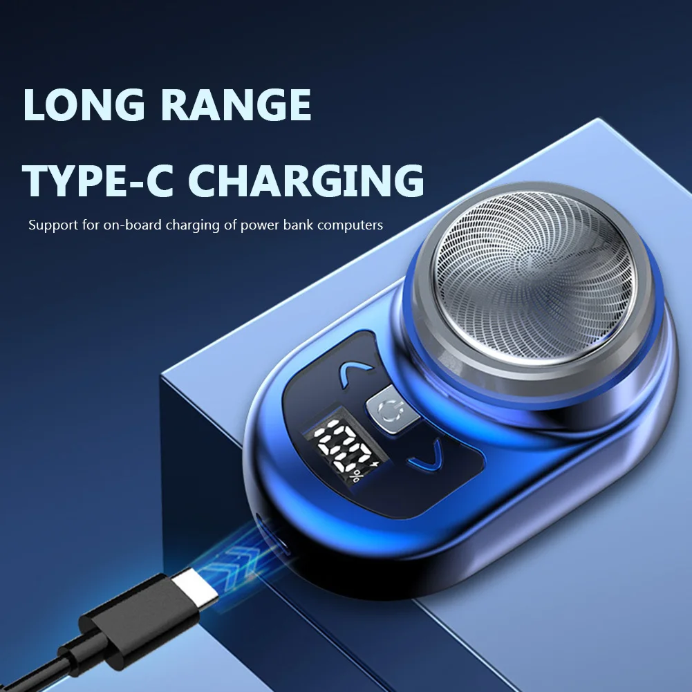 

Портативная дорожная бритва с USB-зарядкой, карманный аппарат для бороды, цифровой дисплей мощности, для путешествий, бизнеса, офиса