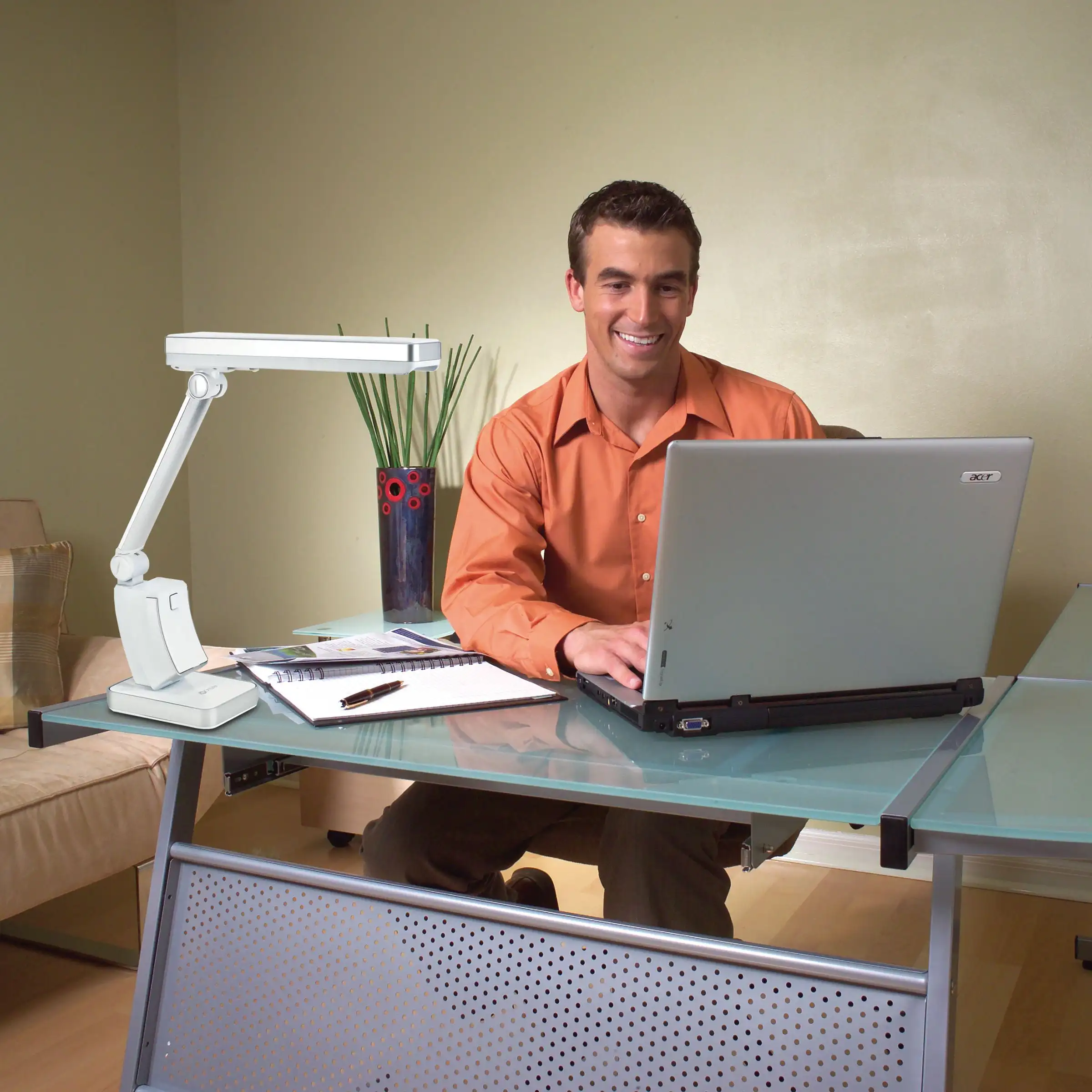 

13 Watt Slimline Desk Lamp - Home, Office, Bedroom, or Reading (White)