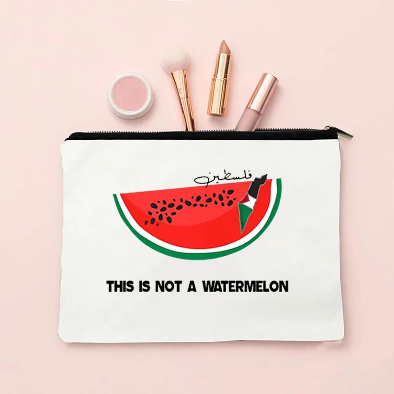 Холщовая сумка с пародией и рисунком арбуза это не косметичка арбузом Магритта