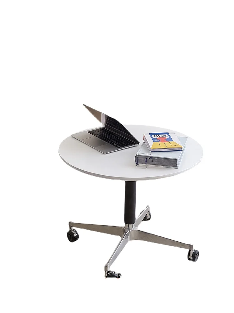 

HXL Lifting round Table Nordic round Coffee Table Milk Tea Shop Dining Table Movable Small Table