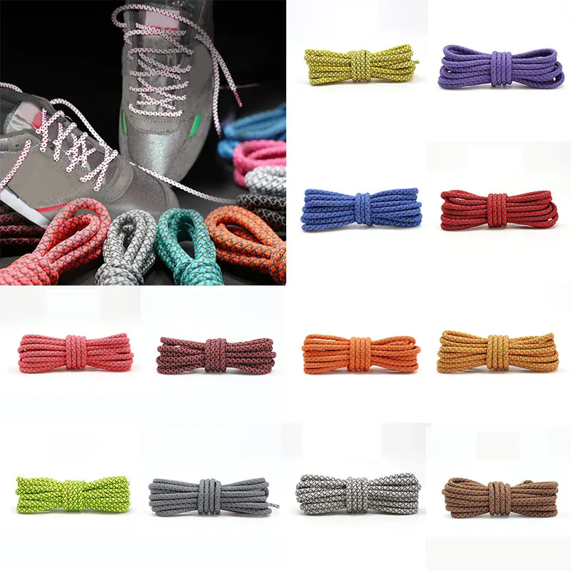 

Round Reflective Shoe Laces Highlight Eye-Catching Rope Athletic Safety Sneaker Lace Running Boot Glowing Latchet Shoelaces