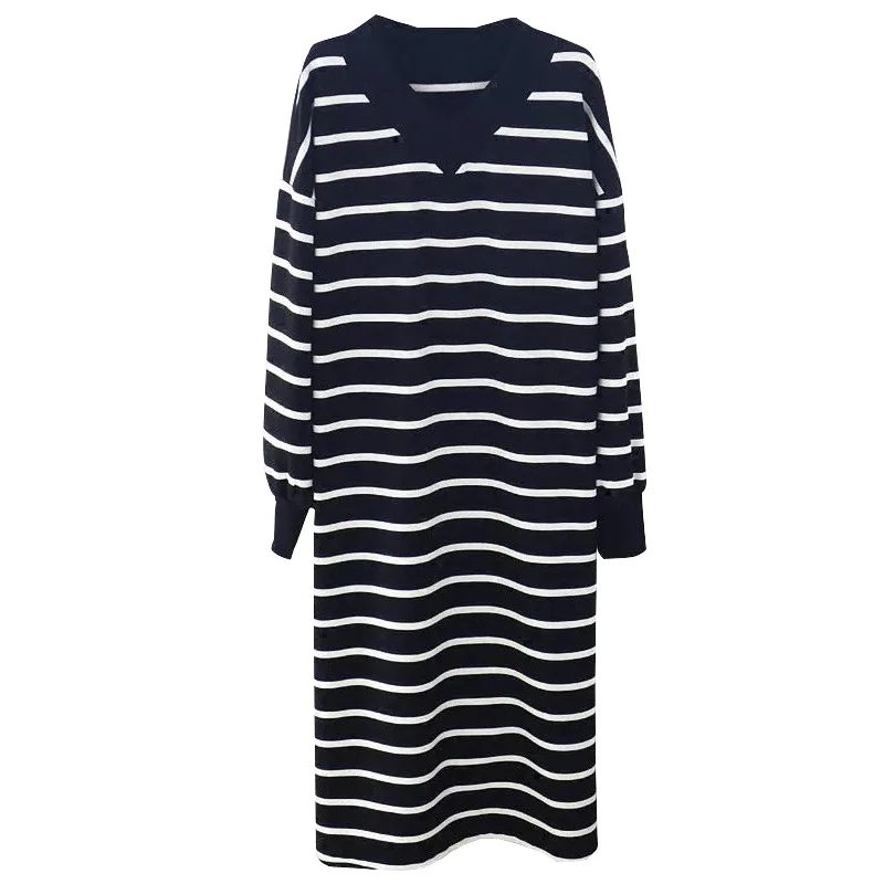 

Высококачественные ночные рубашки из 100% хлопка для женщин, новая модная одежда для сна в полоску, ночная рубашка на весну и осень, женская одежда для сна