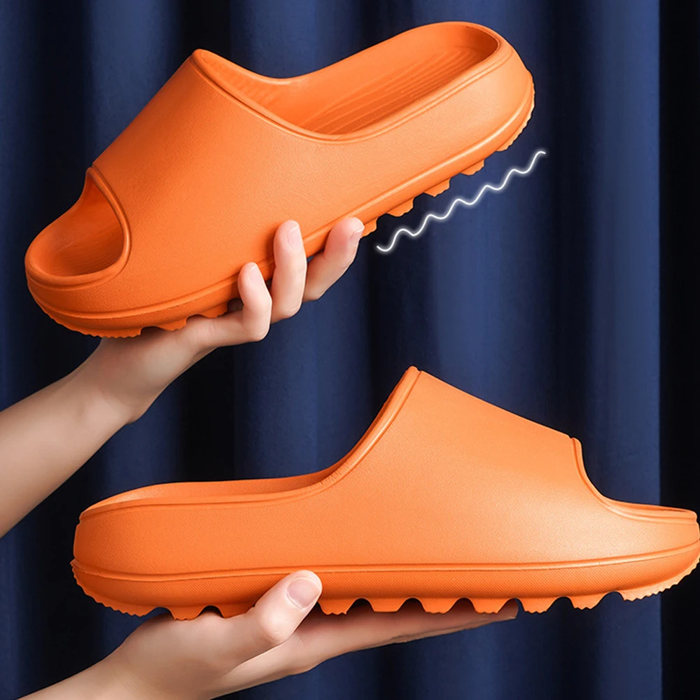 Shevalues New Women Fashion Slippers Summer Outdoor Men Beach Slides Indoor Platform Non-slip Bathroom Slides Home Flats Sandals