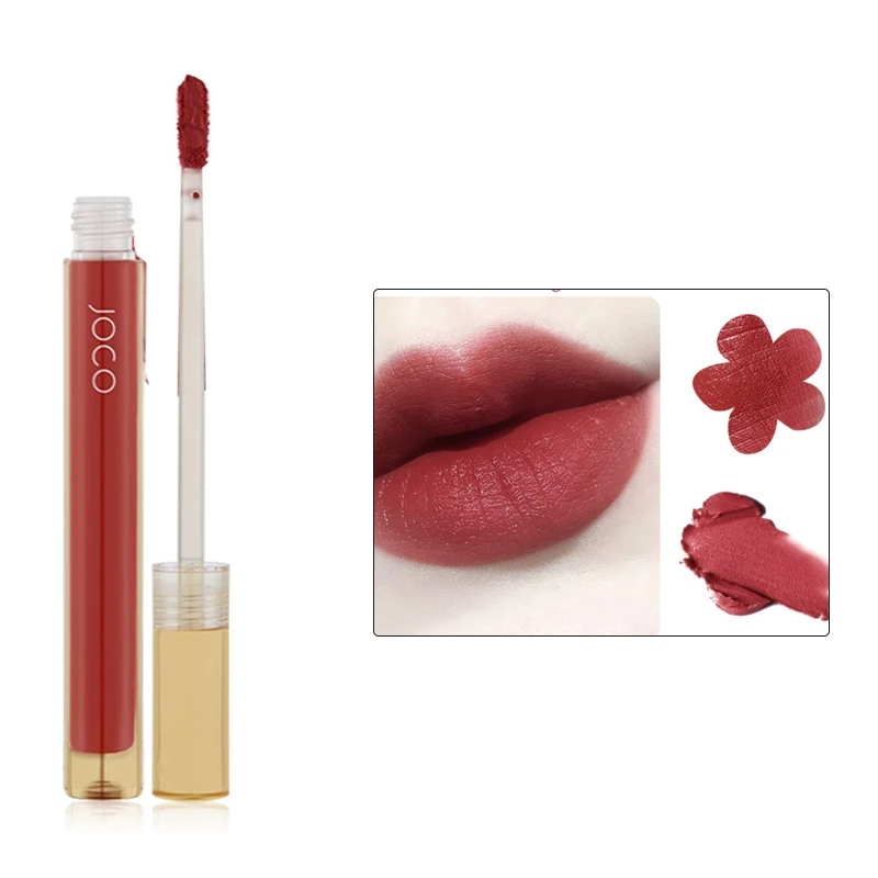 

Liquid Lipstick Chestnut Nude Dark Red Matte Matt Smudge Proof Velvet Lip Stains High-Pigment Liquid Lipstick Makeup 2022 New