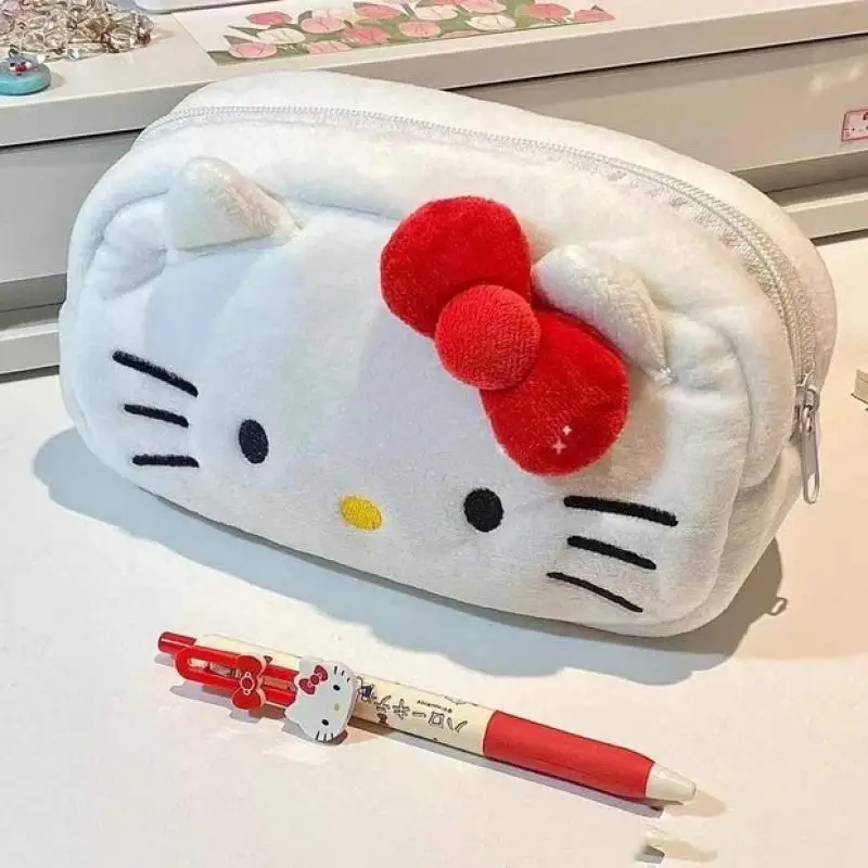 

Hello Kitty Plush Pencil Case Cartoon Kawaii Large Capacity Stationery Bag Good Looking Pen Storage Bag Coin Purse Cosmetic Bag