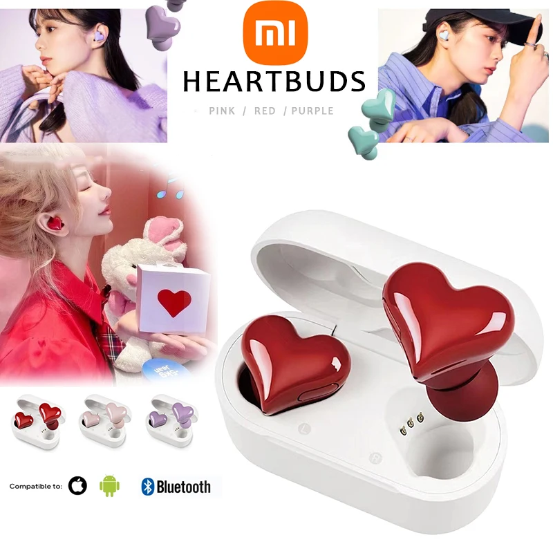 

Беспроводные наушники Xiaomi в форме сердца, женские наушники-вкладыши 5,3 Bluetooth, высококачественные наушники в форме сердца, подарок для девушки