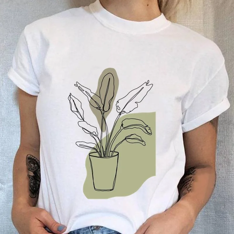 

Plant Trend 90s T-shirt Tee Women Lady Short Sleeve Top T Shirt Cartoon Clothing