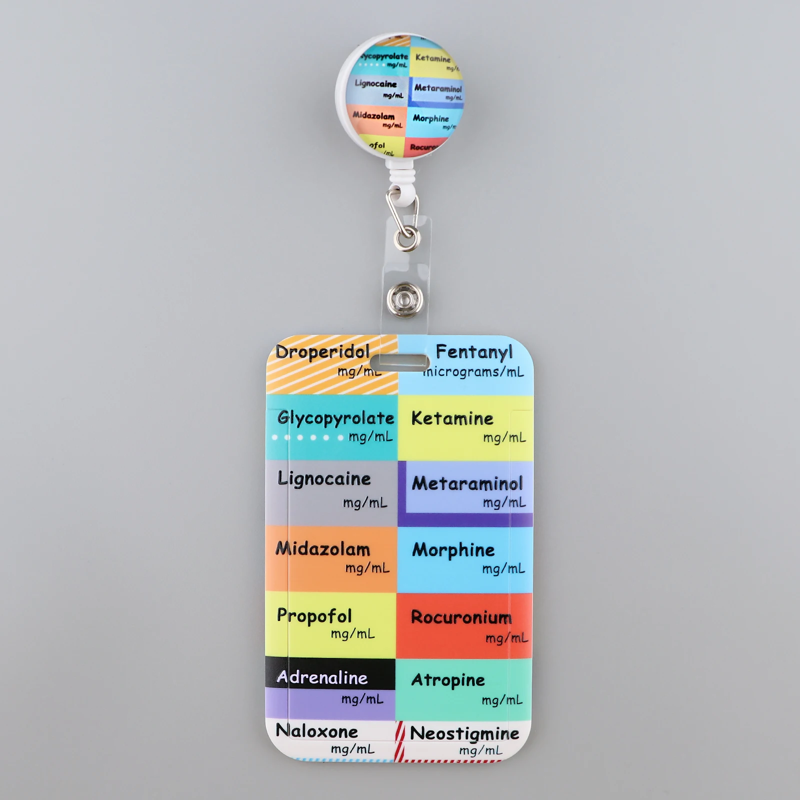 YQ1063 брелок для анатомии серого цвета легко выдвигающийся бейдж медсестер